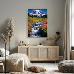 Mount Rainier Vintage Travel Poster Wall Art