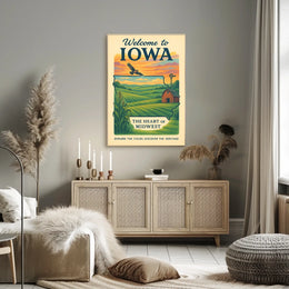 Welcome to Iowa The Heart of Midwest Poster