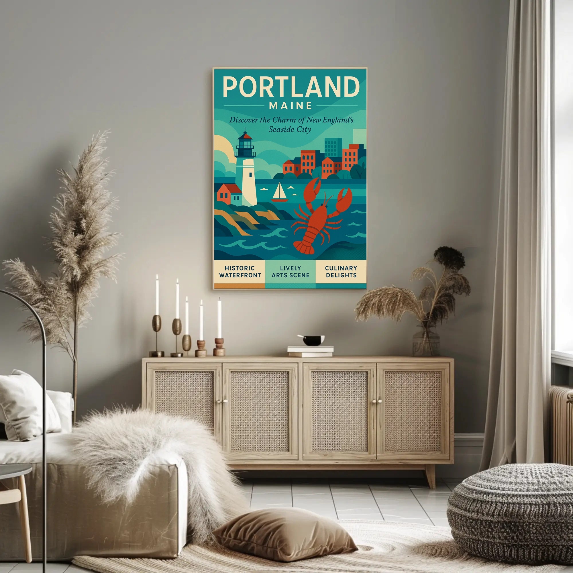 Portland Maine Vintage Travel Poster PosterGoat