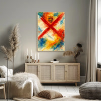 Abstract Watercolor With Crown And Cross Poster