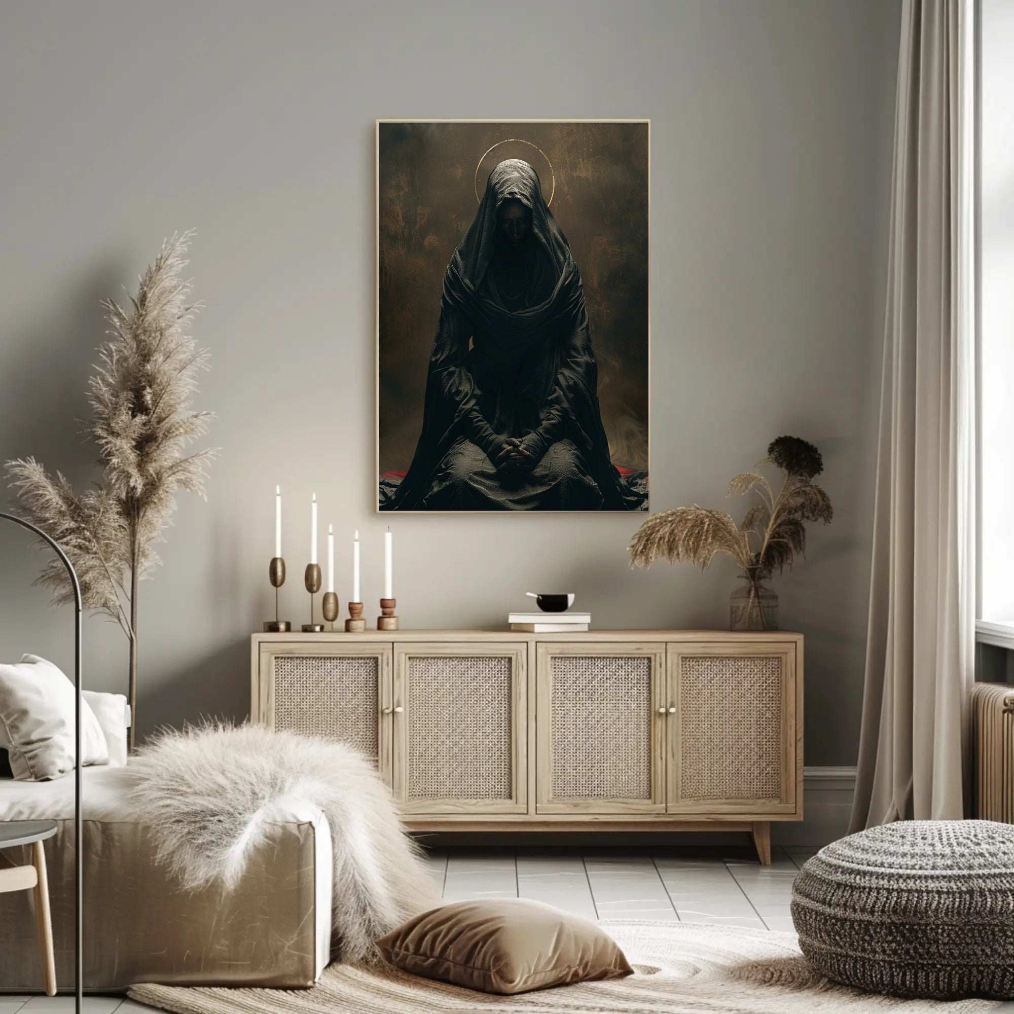 Mysterious Cloaked Figure Spiritual Art Poster Print PosterGoat