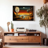 Surreal Desert Timepiece: Abstract or Artistic Poster
