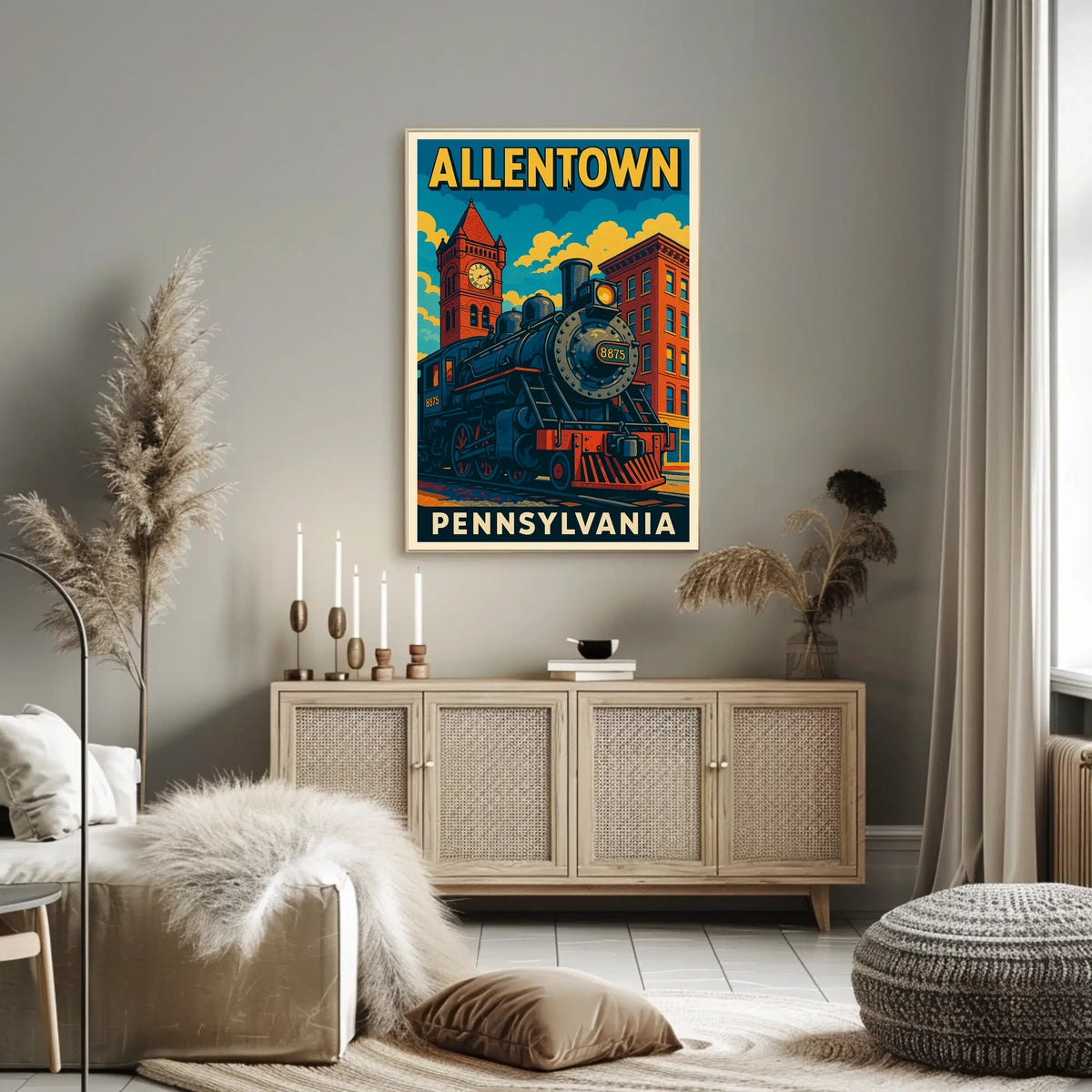 Allentown, Pennsylvania Vintage Travel Poster