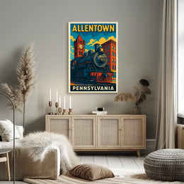 Allentown, Pennsylvania Vintage Travel Poster