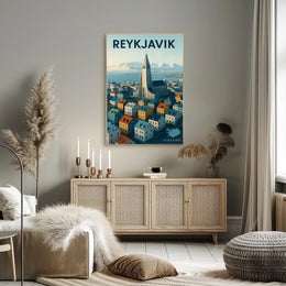 Reykjavik Cityscape Adventure Travel Poster PosterGoat