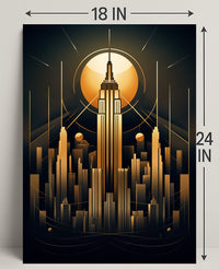 Art Deco Skyline Poster