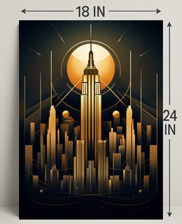 Art Deco Skyline Poster