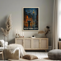 New York City A Rainy Evening Poster