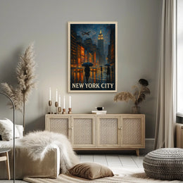 New York City A Rainy Evening Poster