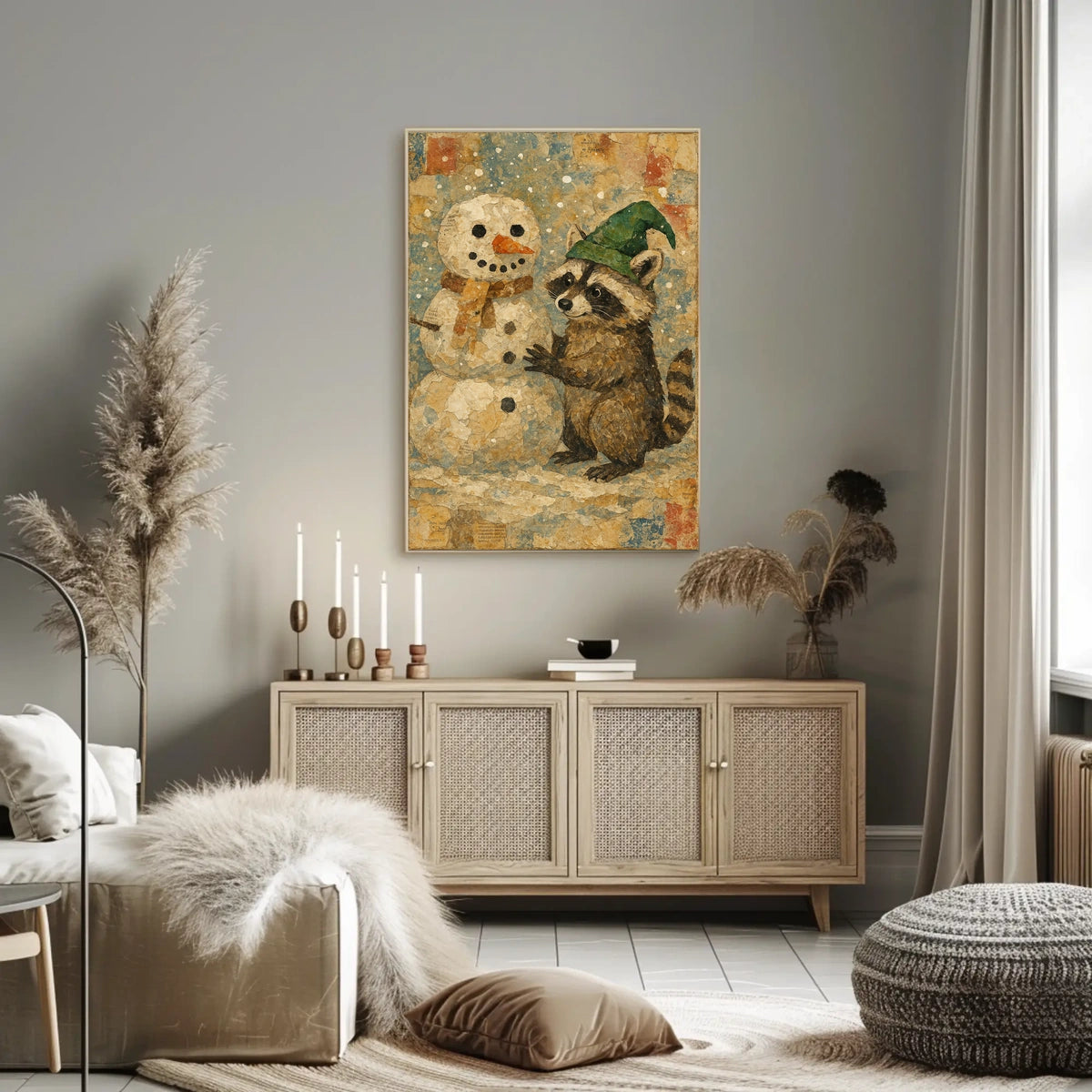 Winter Wonderland With Raccoon And Poster