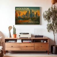 Houston Travel Poster: The Heart of Texas Art