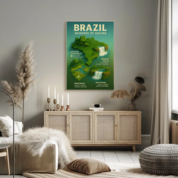 Brazil's Natural Wonders Illustrated Infographic Poster