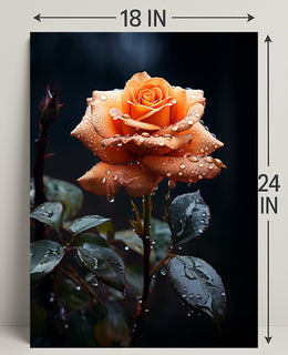 Dew-Kissed Rose Poster PosterGoat