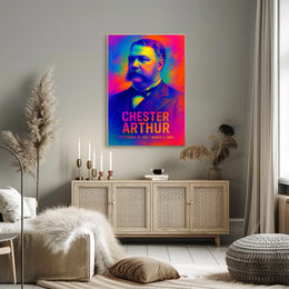 Chester A. Arthur 21st President of the United States Neon Gradient Overlay Poster