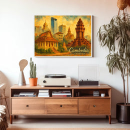 Cambodia A Cultural Collage Poster