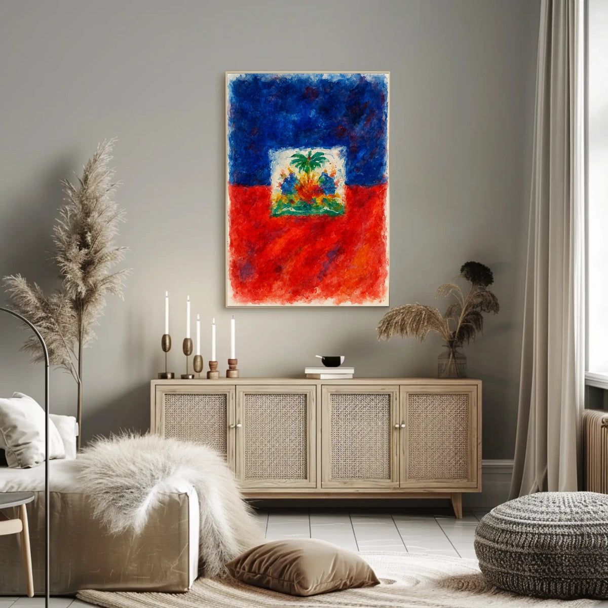 Vibrant Haitian Flag Poster
