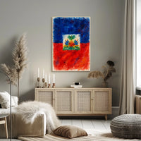 Vibrant Haitian Flag Poster