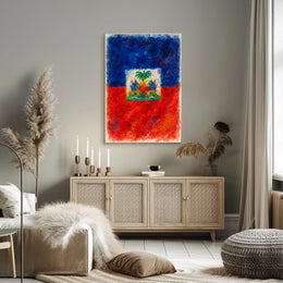 Vibrant Haitian Flag Poster