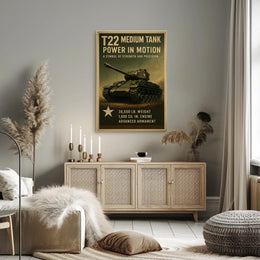 T22 Medium Tank Vintage Military Recruitment Poster
