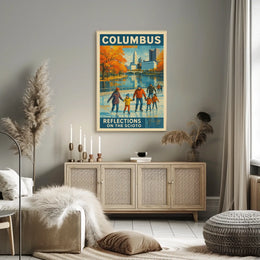 Columbus Reflections On The Scioto Poster