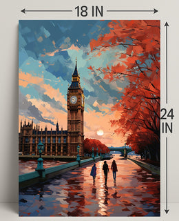 Autumn Stroll By Big Ben Poster PosterGoat