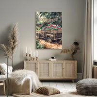Vintage Weathered Pickup Truck Wall Art Decor Poster