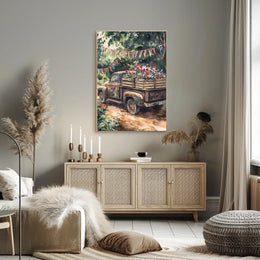 Vintage Weathered Pickup Truck Wall Art Decor Poster
