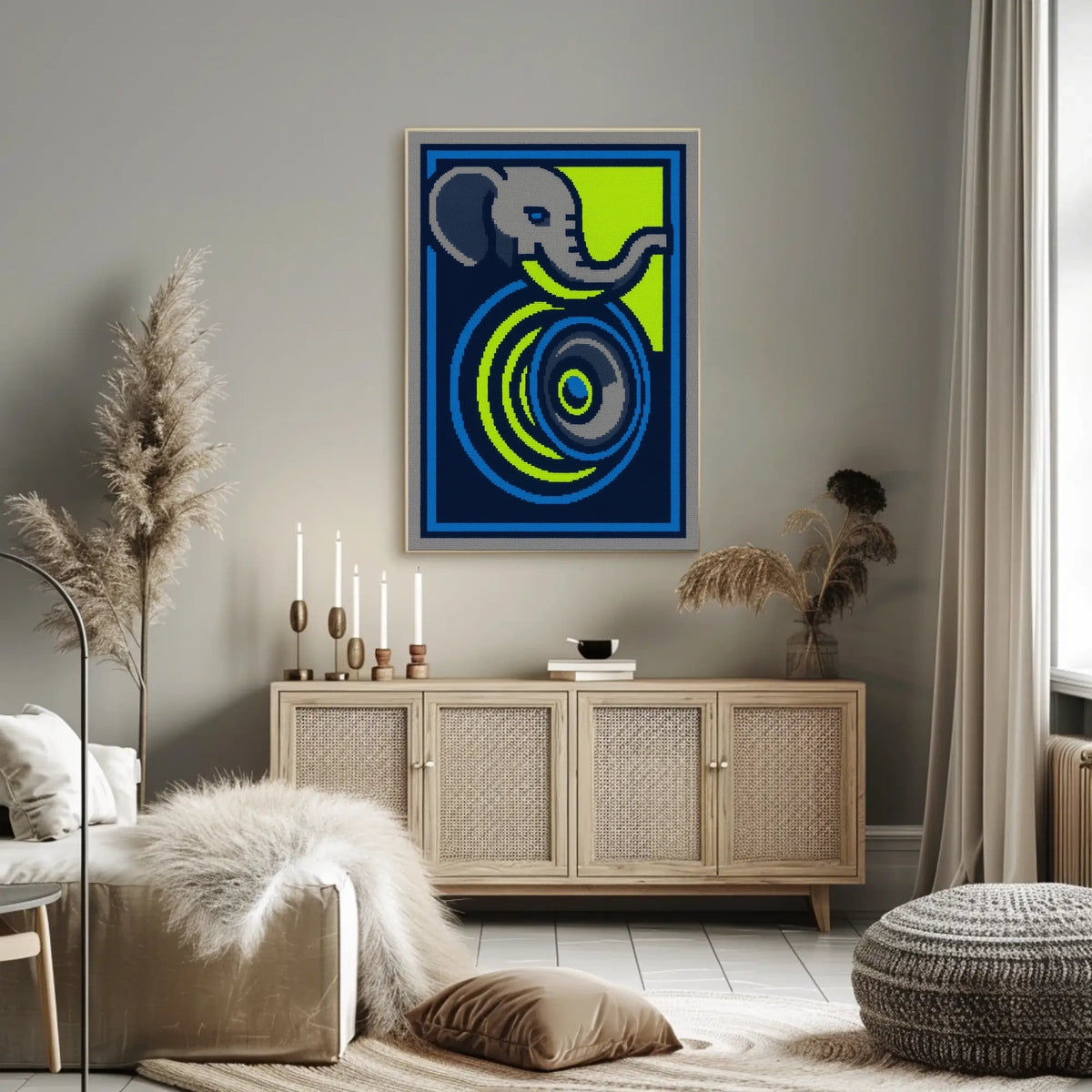 Vibrant Elephant Abstraction Abstract Poster