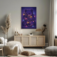 Bear With Festive Lights Poster