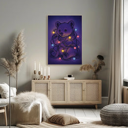 Bear With Festive Lights Poster