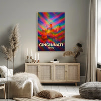 Vibrant Cincinnati Pop Art Wanderlust Poster