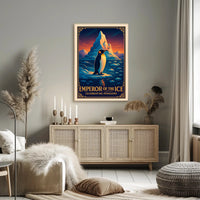 Emperor Penguin Majesty in Icy Landscape Animal Poster