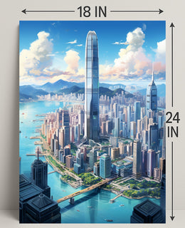 Skyline Of Modern Metropolis Modern Poster