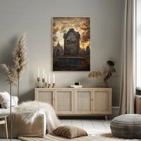 Spooky Graveyard Halloween Tombstone Eerie Poster