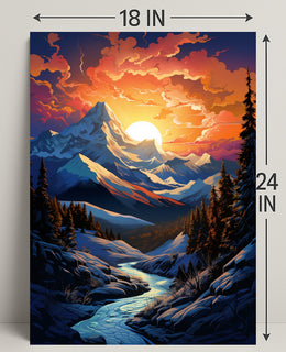 Majestic Mountain Sunset Poster