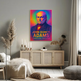 John Quincy Adams 6th President of the United States Neon Gradient OverlayPoster