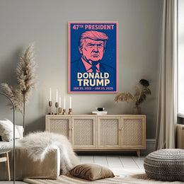 Donald Trump Visionary Renewal Digital Painting Typography Patriotic Legacy Poster