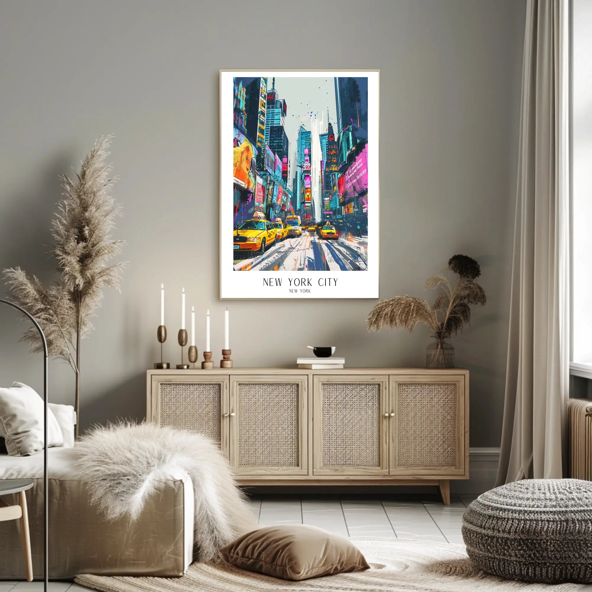 Vibrant New York City Times Square Urban or Cityscape Poster PosterGoat