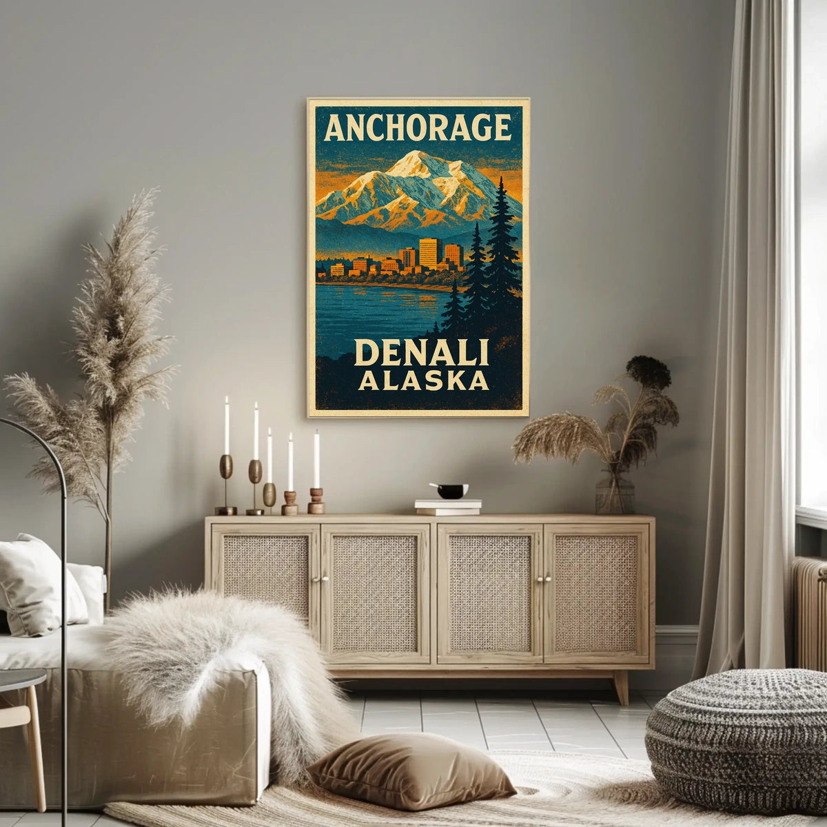 Anchorage and Denali, Alaska Poster