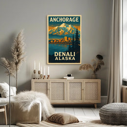 Anchorage and Denali, Alaska Poster