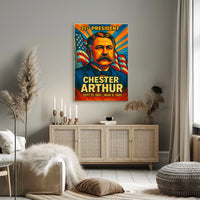 Chester A. Arthur 21st President of the United States Colorful Comic Book Style Poster