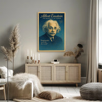 Albert Einstein Inspirational Genius Vintage Art Poster