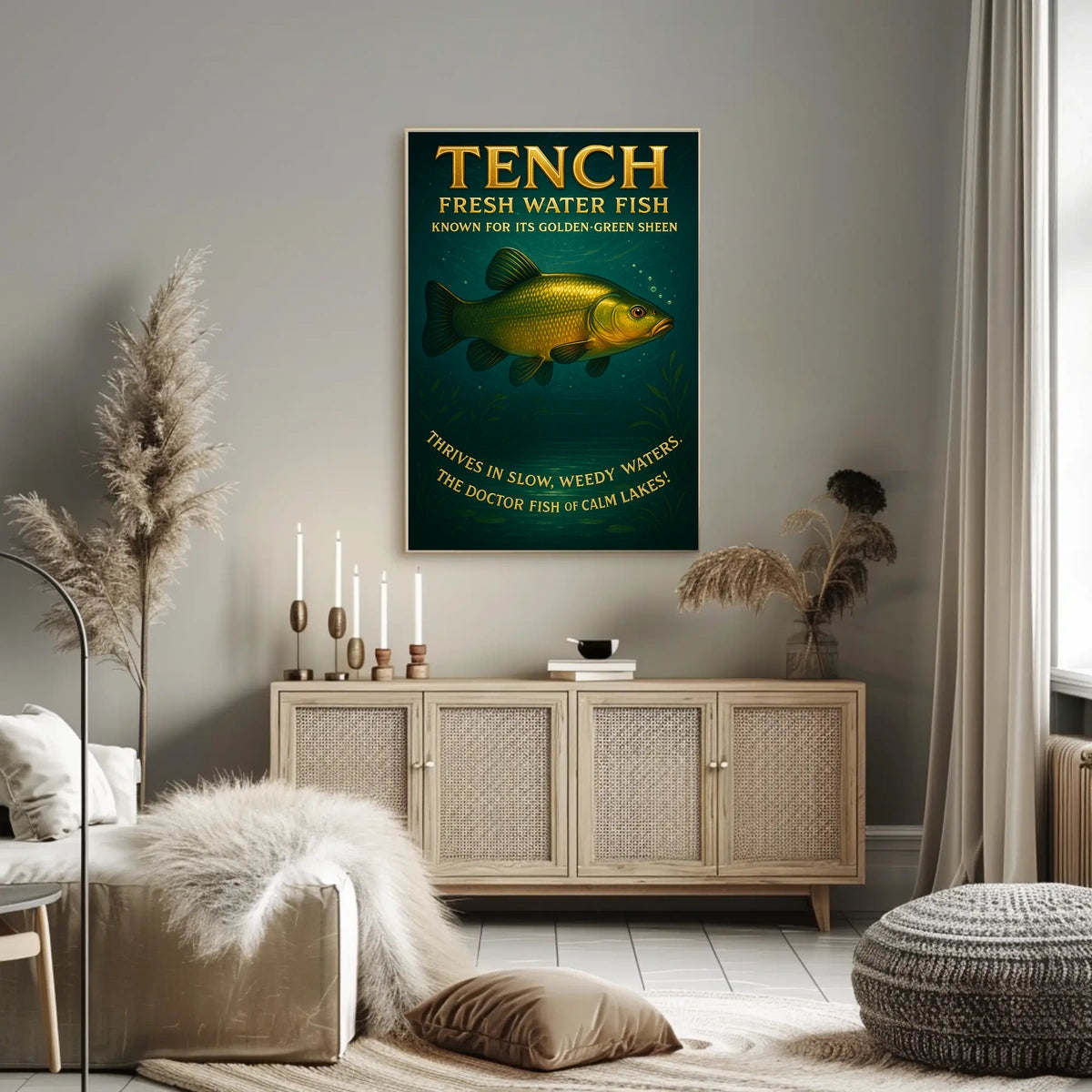 Tench The Golden-Green Freshwater Fish Poster