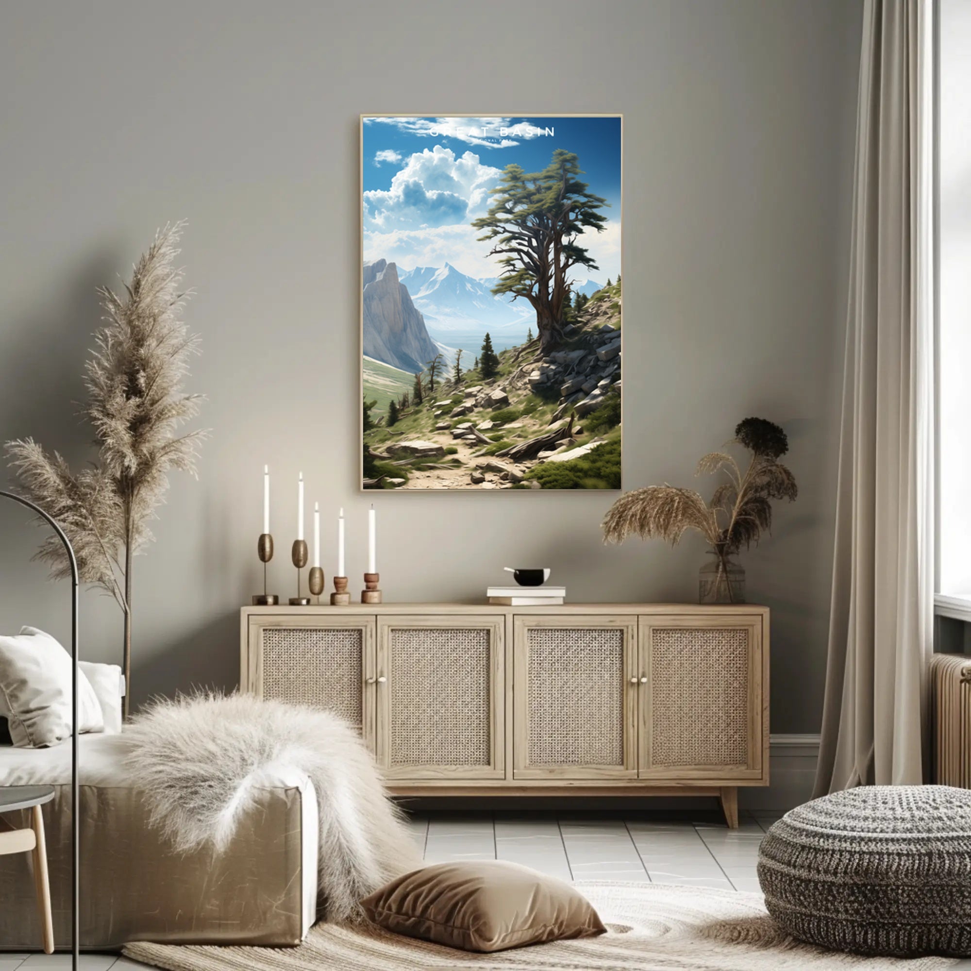 Great Basin Scenic Travel Poster Vintage Wall Art