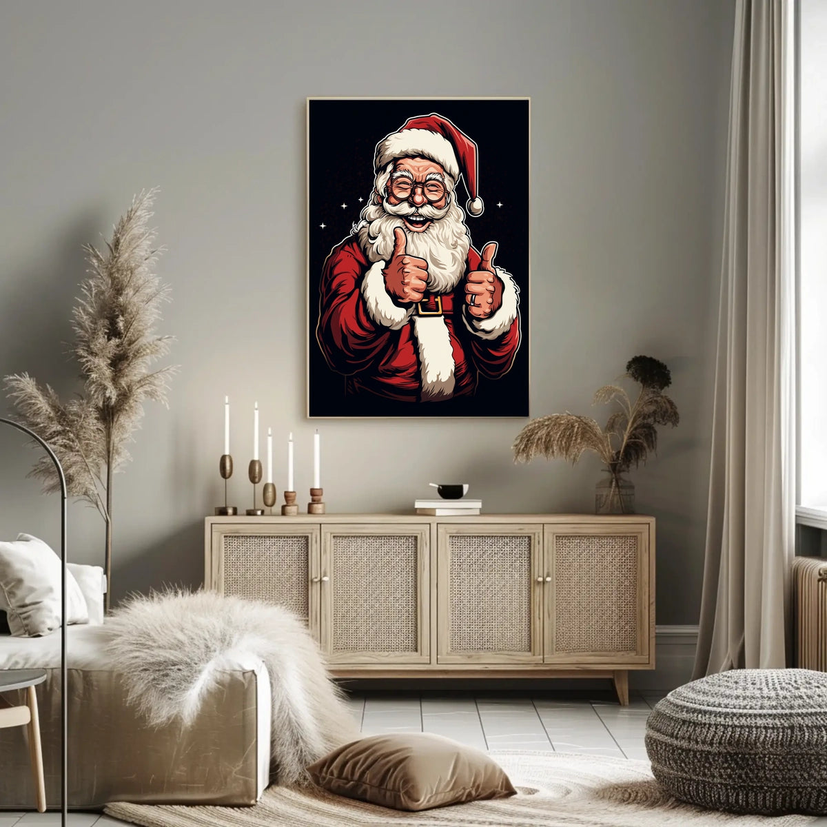 Santa Claus Thumbs-Up Christmas Pop Culture Poster