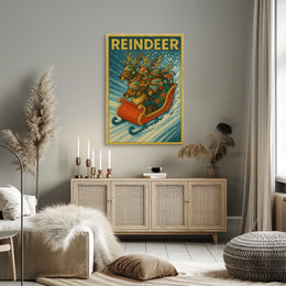 Reindeer Sleigh Ride Poster