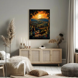 Sunset Vineyard Serenity Poster
