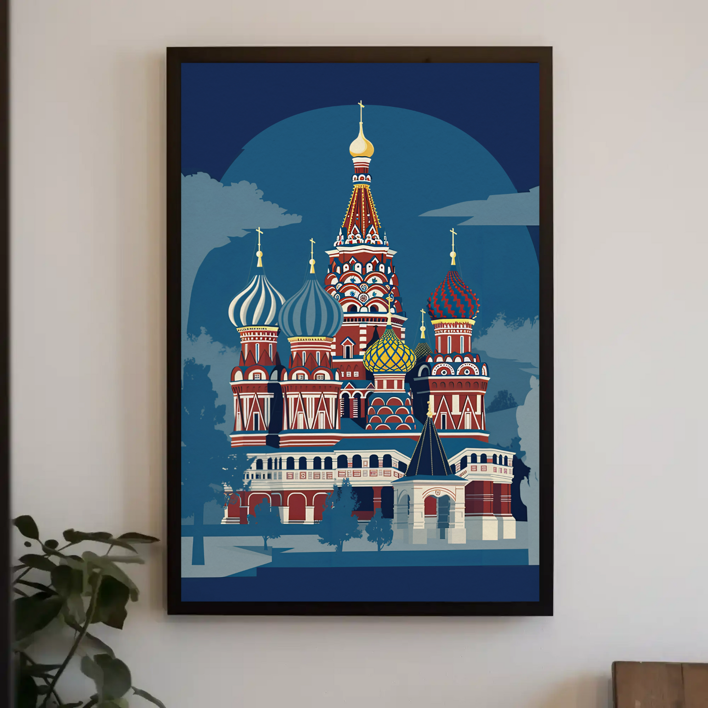 Saint Basil's Cathedral Moscow Landmark Travel Poster