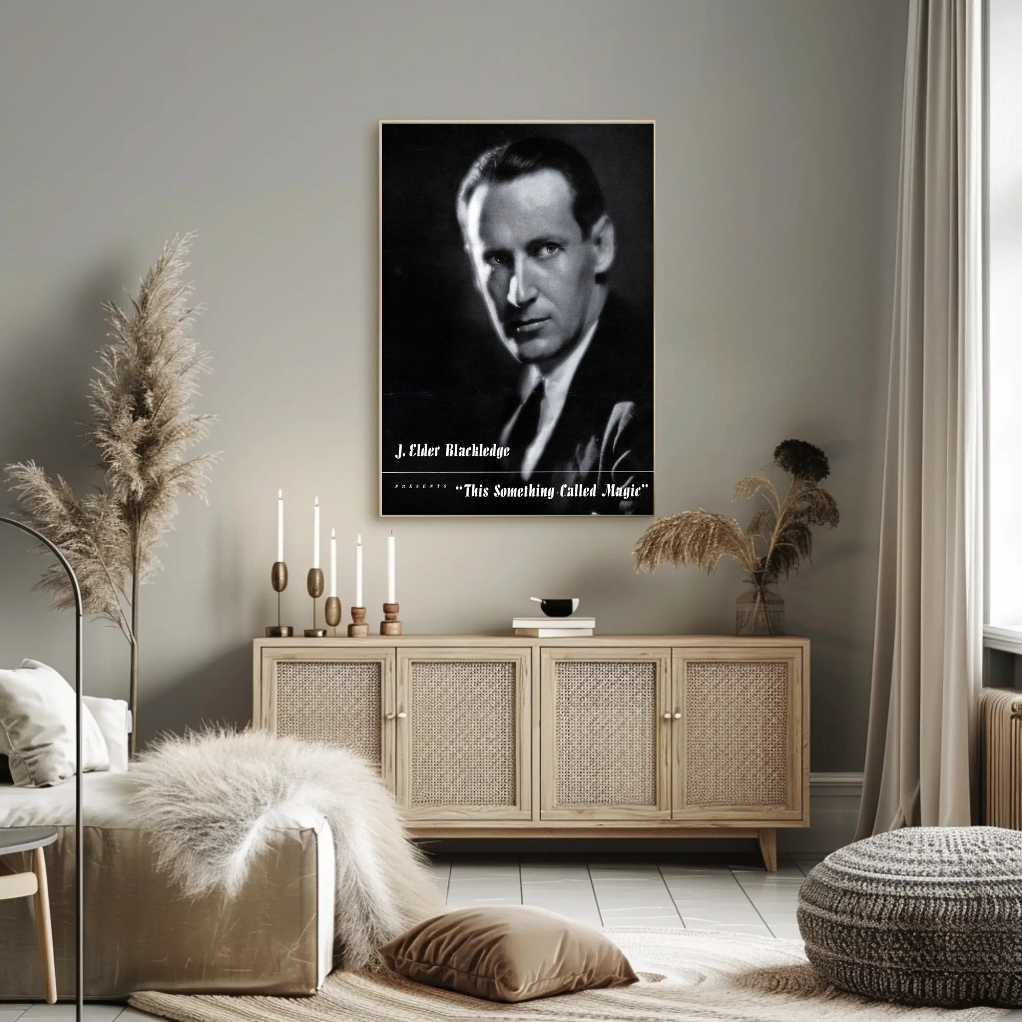 Vintage Magician Portrait from 1930s-50s Cultural Poster