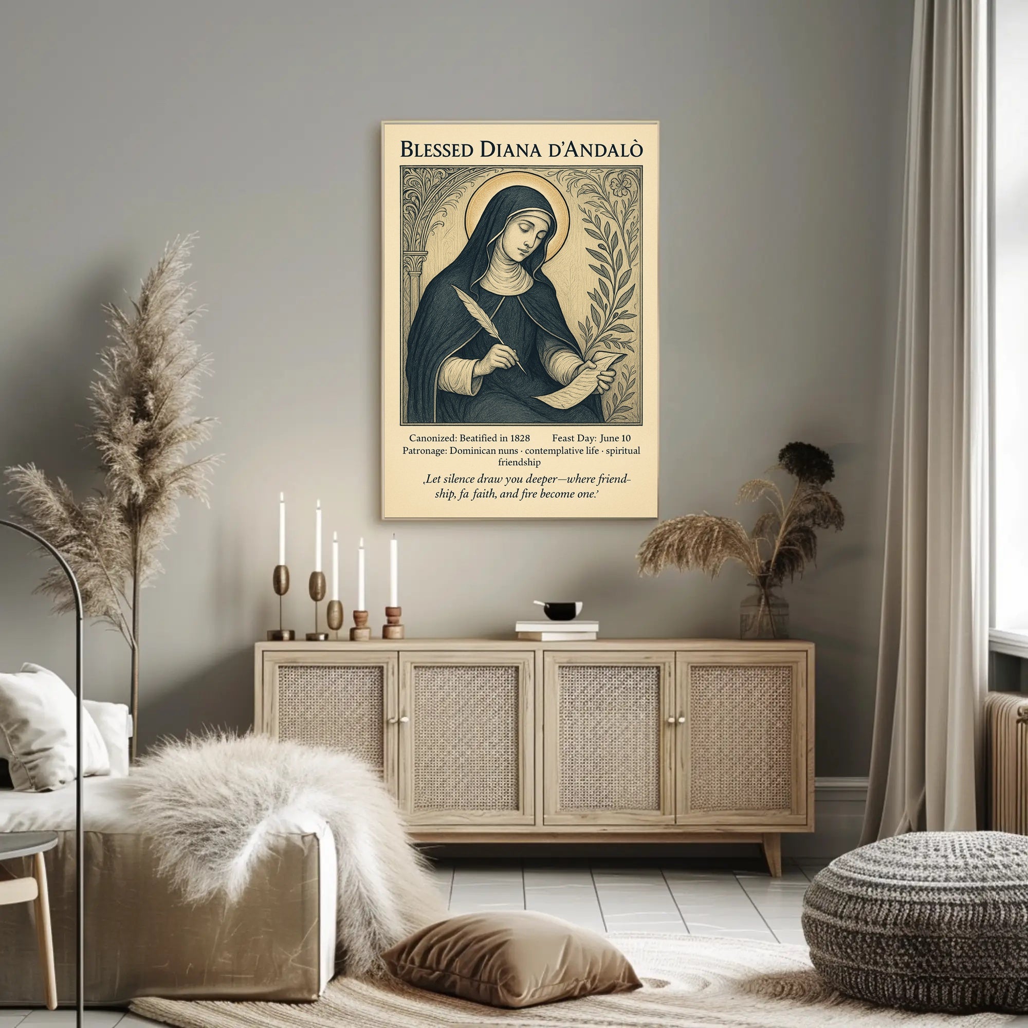 Blessed Diana d’Andalò Vintage Religious Iconography Poster